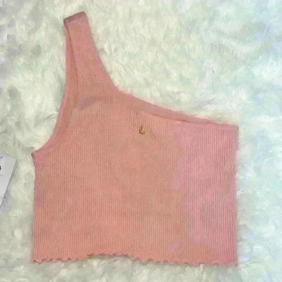 SPIRITUAL GANGSTER NWT Luna One Shoulder Seamless Tank Peony/Pink Women Size XS - Picture 4 of 15